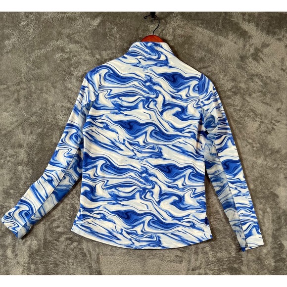 Ibkul 1/4 Zip UPF50+ Sun Shirt Pullover Womens Small Blue Devin Marble Swirl - Picture 3 of 9